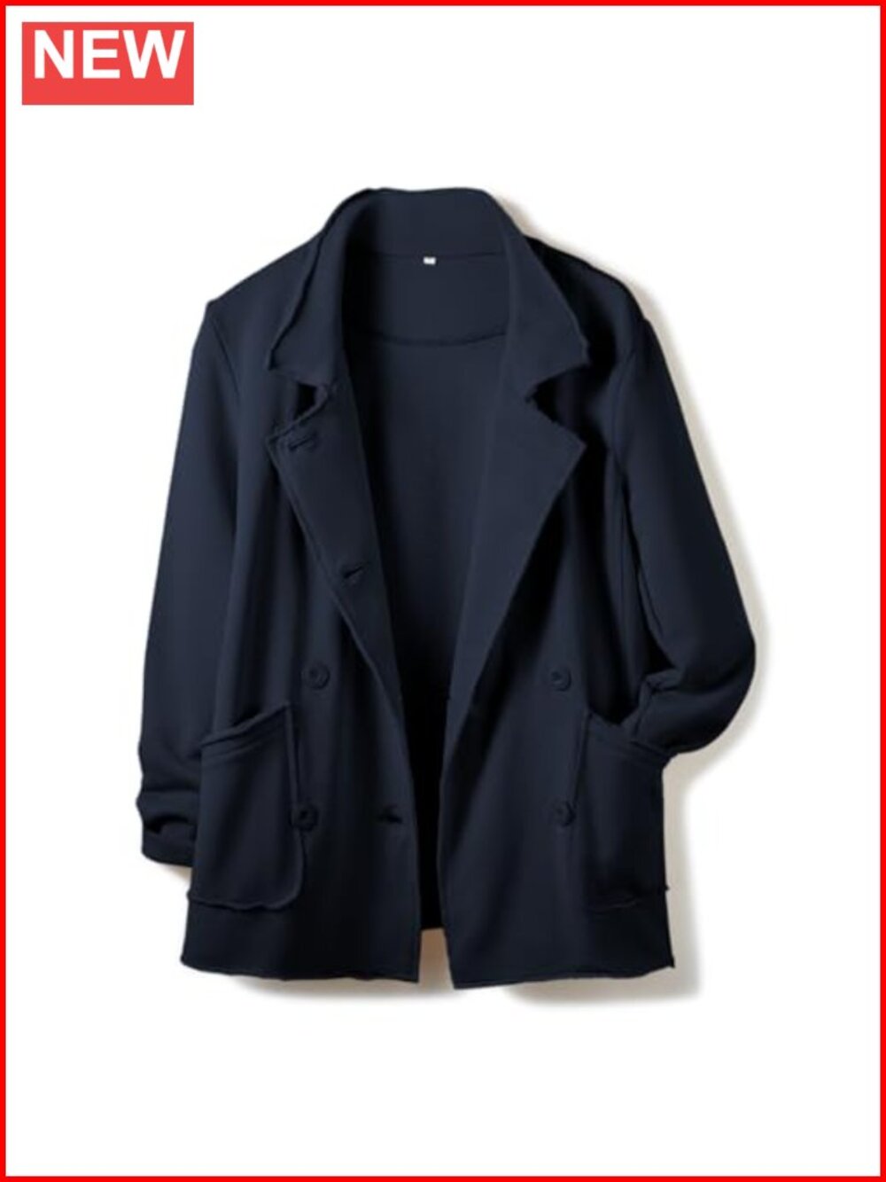 Women's Double Breasted Fleece Peacoat Notch Lapel Jacket Fall Winter Coat